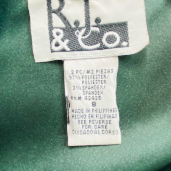 R.J. & Co. Dress Women’s 8 Green Sleeveless Sheath Soft Professional Career Wear - Picture 3 of 9